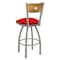 Holland Bar Stool Co 25" Swivel Counter Stool, Nickel Finish, Med Back, Canter Red Seat 83025ANMedMplB011 - alternate 3